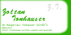 zoltan tonhauser business card